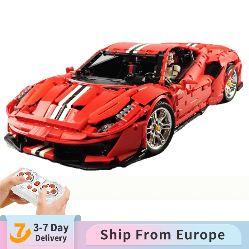 

High-Tech Series MOC Italian Famous 1:8 Super Sports Car Technology Racing Vehicle Model Building Block Bricks Toys Set