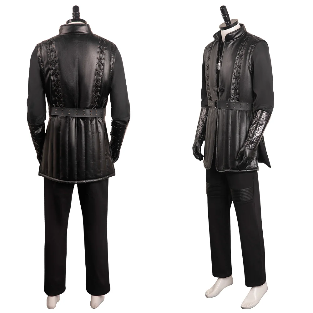 

Костюм для косплея Geralt, мужской жилет, пальто, брюки, ожерелье, пояс, наряды на Хэллоуин, карнавал, вечерние, Маскировочный костюм