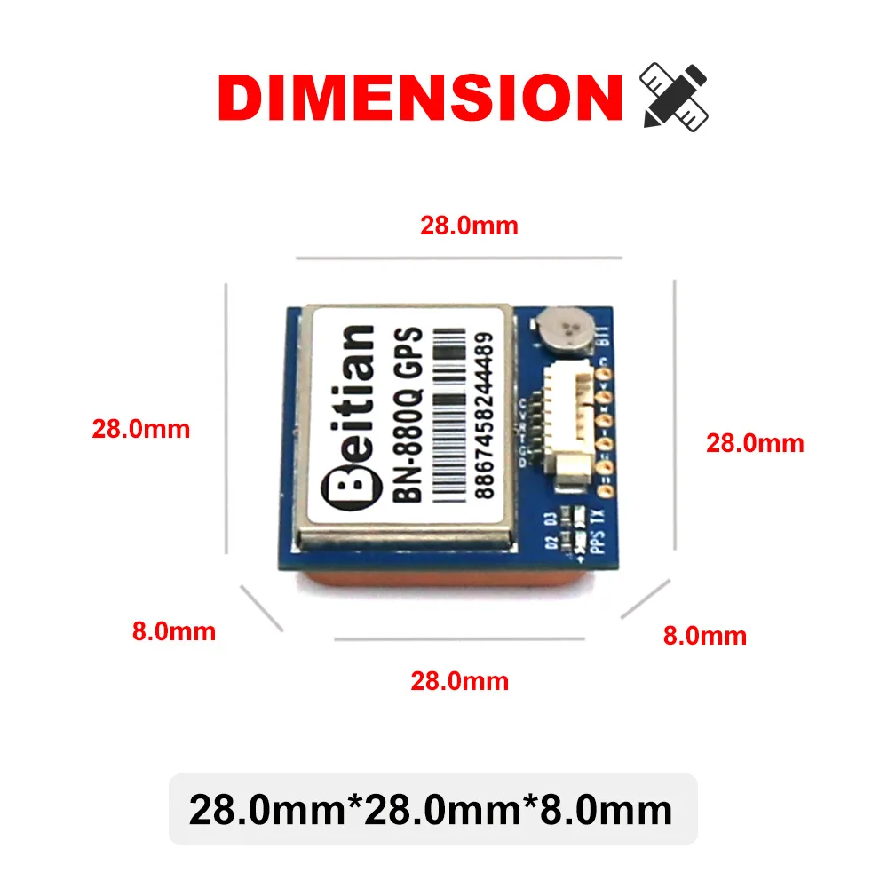 BEITIAN BN-880Q BN880Q GLONASS GPS Module QMC5883L Compass 28X28X8mm for RC Airplane FPV Racing Long Range LR4 LR5 LR7 Drones | Игрушки и