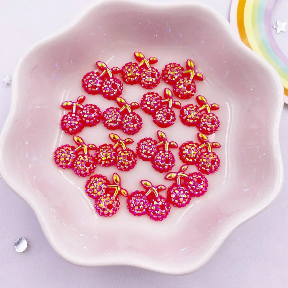 50 шт. AB каучуковая Милая Мини кристаллическая красная вишневая арт аппликация