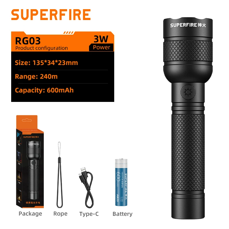 SUPERFIRE RG03 портативный фонарь