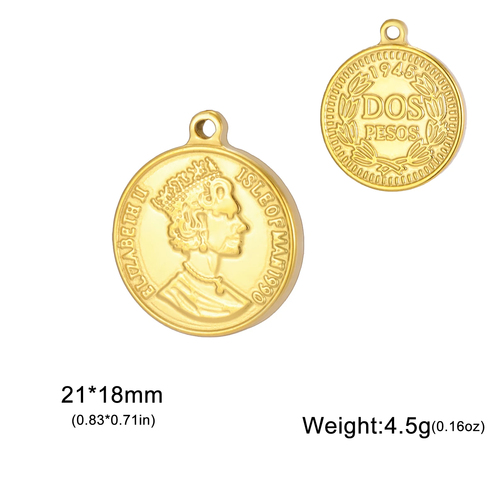 Медальон для монет Двусторонняя подвеска-головка DOS винтажный материал из
