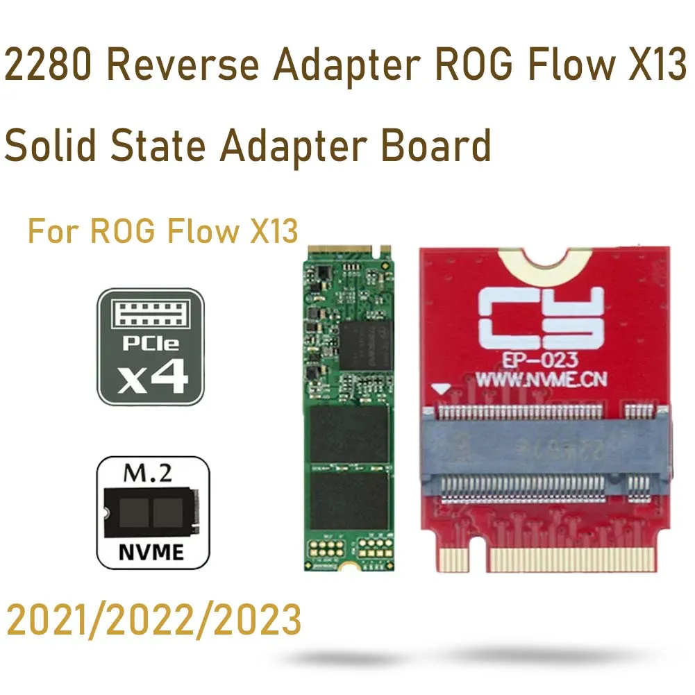 Фото Комплект обновления платы адаптера ROG Flow X13 NVME PCIE4.0 M2–2280, обратная совместимость M-Key 22x30–22x80 мм для расширения хранения №1