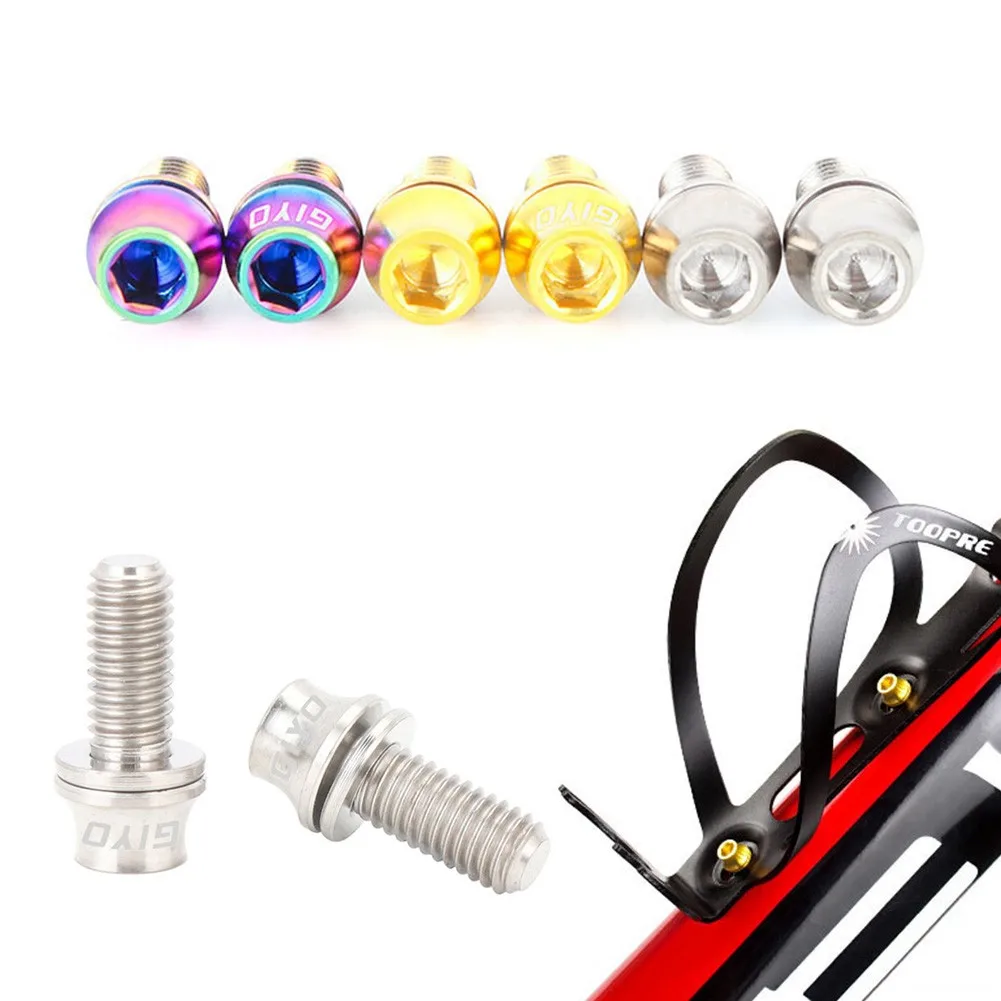 

2pcs M5x12mm Titanium Bottle Holder Bolts Bike Water Bottle Cage Screws Bicycle Bottle Stand Fixed Bolts Cycling Accessories