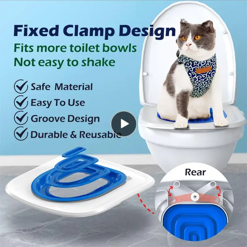 

Universal Cat Litter Tray Pet Go To The Toilet Repeatable The Cat Squatting Pit. Fixed Arm Toilet Trainer Cat Toilet Adjustable