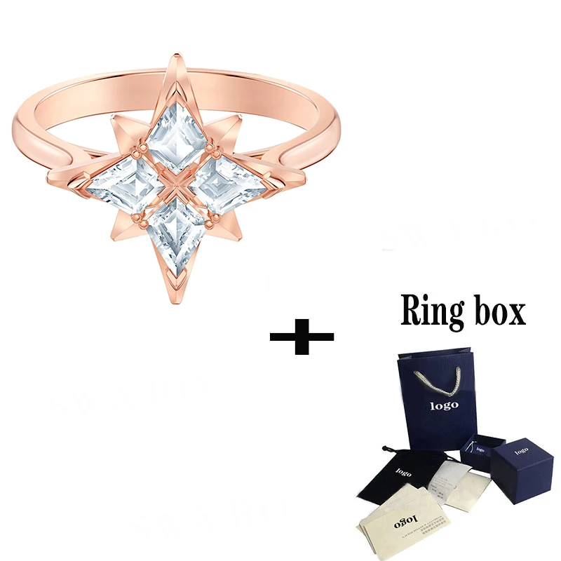 

2019 New Exquisite Fashionable Dream Ring, Shiny Charming Snowflake Pattern Jewellery, Luxury Engagement Gift For Girlfriend