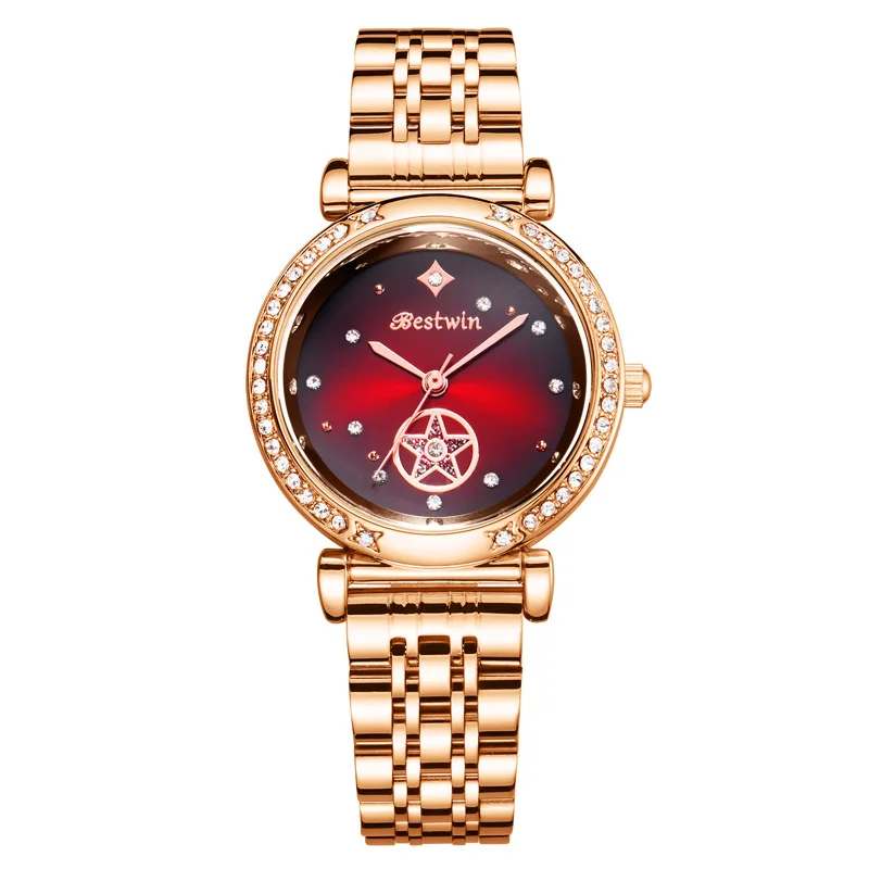 2022 diamond brand luxury women watch quartz rose gold red hot sell watches stainless steel gold watch for women clock relogio free global shipping