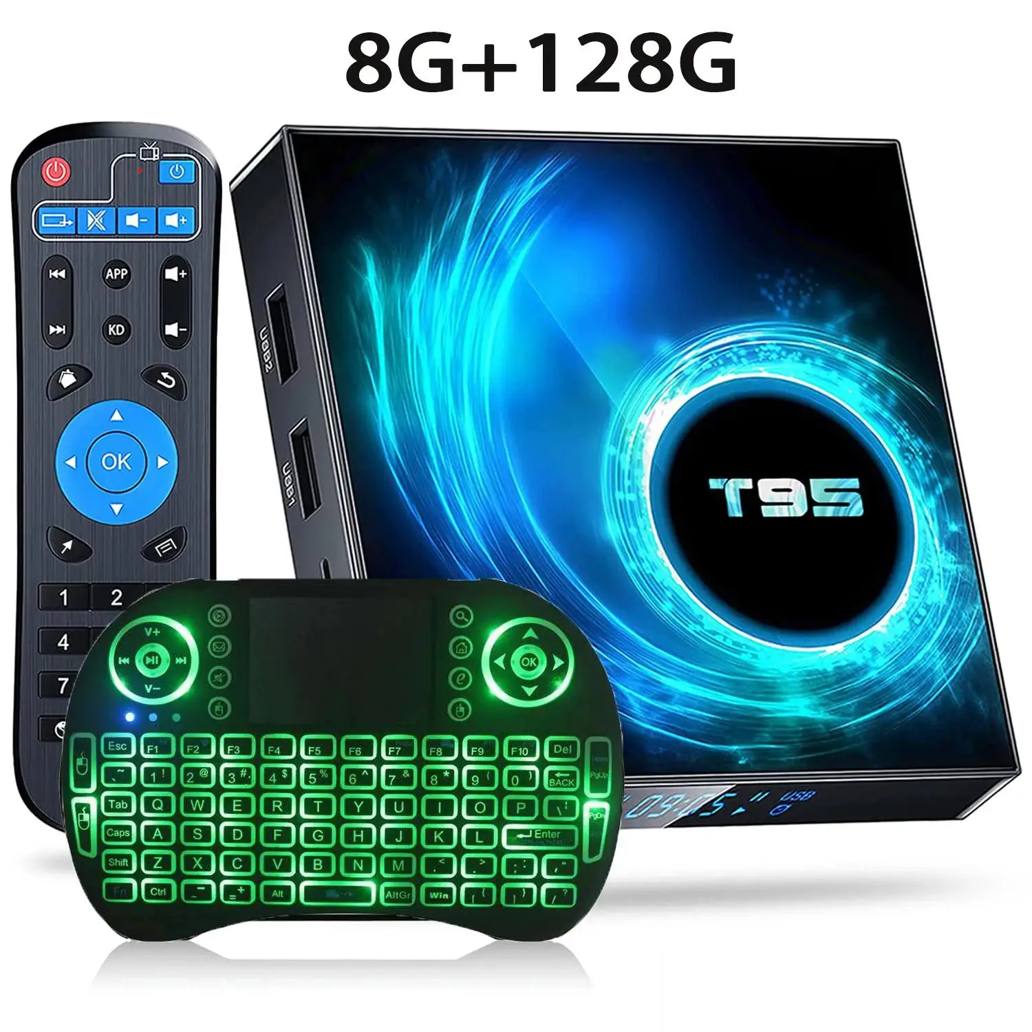 T95 TV Box Android 14 4 ГБ 64 128 Allwinner H616 Четырехъядерный процессор с поддержкой 6K HD/3D/H.265 Ethernet