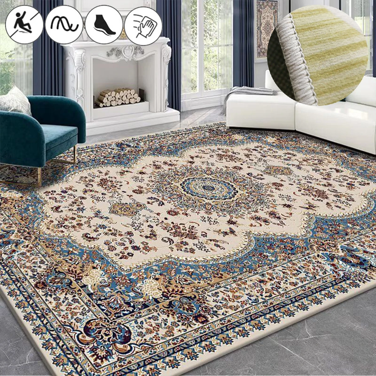 

European Persian Carpets for Living Room Luxury Rugs for Bedroom Retro Home Decoration Floor Mat 160x230cm Large Area Carpet