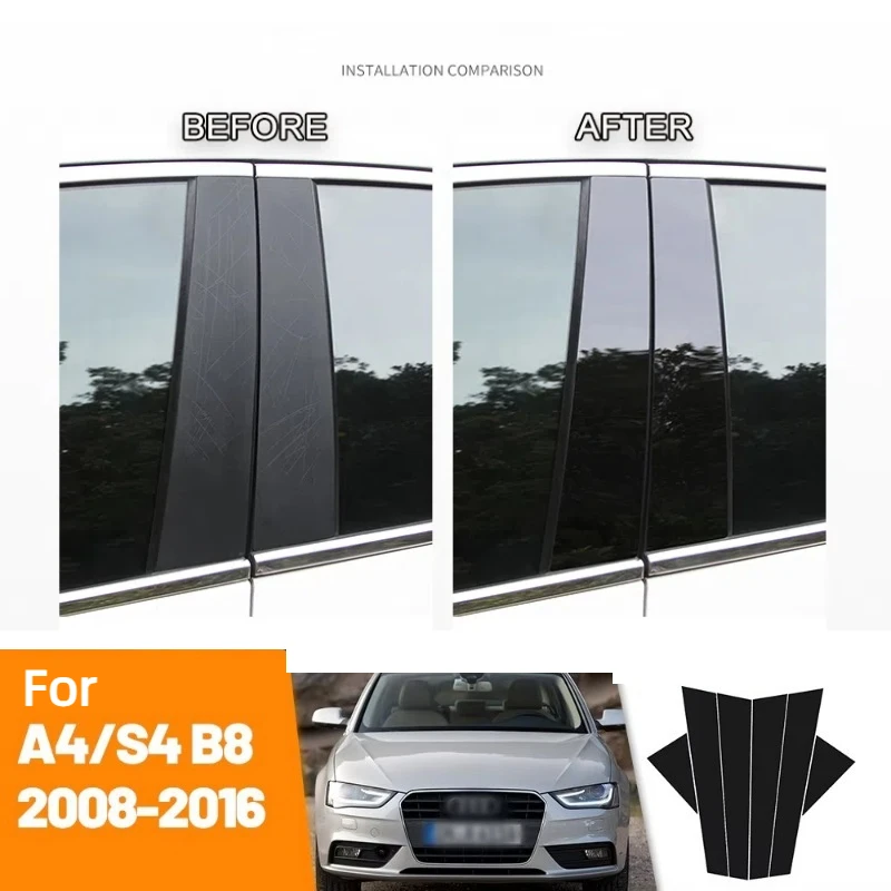 Фото Оконная дверная колонна B C, накладка на стойку для Audi A4 B8/8K A3 S3 RS3 4dr 8P A6 C7 4G Q3 SUV F3 Q5 8R, декоративные наклейки №4