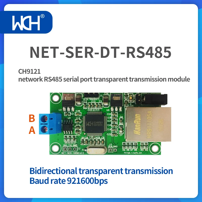 

2Pcs/Lot CH9121 Network RS485 Serial Port Transparent Transmission Module, Support 10/100M, MDIX Line Auto-switching