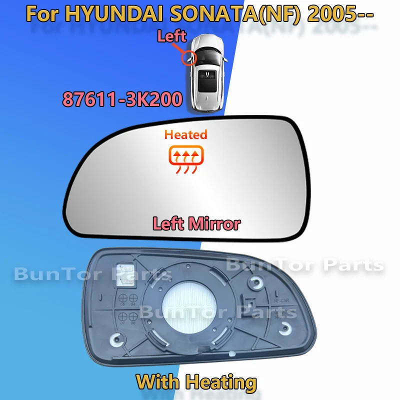 

Для Hyundai Sonata NF 2005- стекло бокового зеркала заднего вида с подогревом 87611-3K200 87621-3K200/автомобильное зеркало, аксессуары