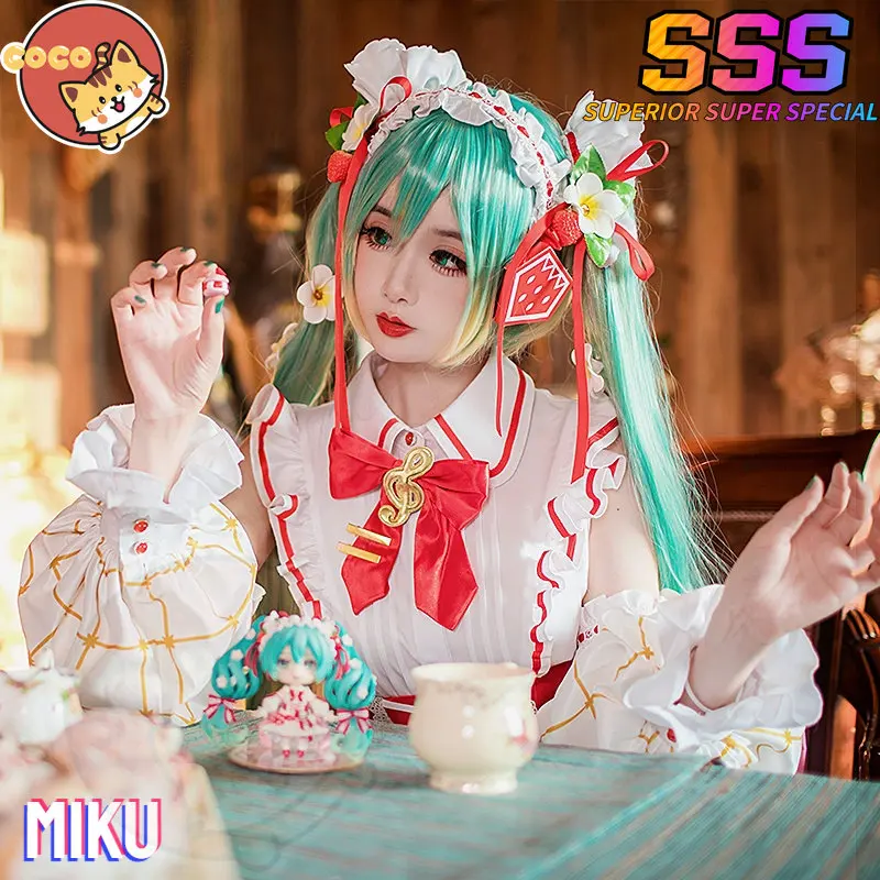 

CoCos-SSS VOCALOID 15th Anniversary Miku Cosplay Costume VOCALOID Miku x Strawberry Cos Miku Strawberry Lolita Dress and Wig