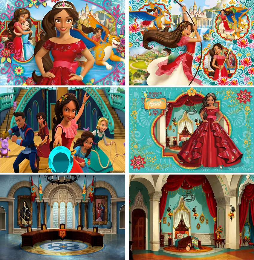 

Princess Elena of Avalor Girl Birthday Party Backdrops Custom Elena Party Wall Vinyl Cloth Baby Shower Kids Photography Props