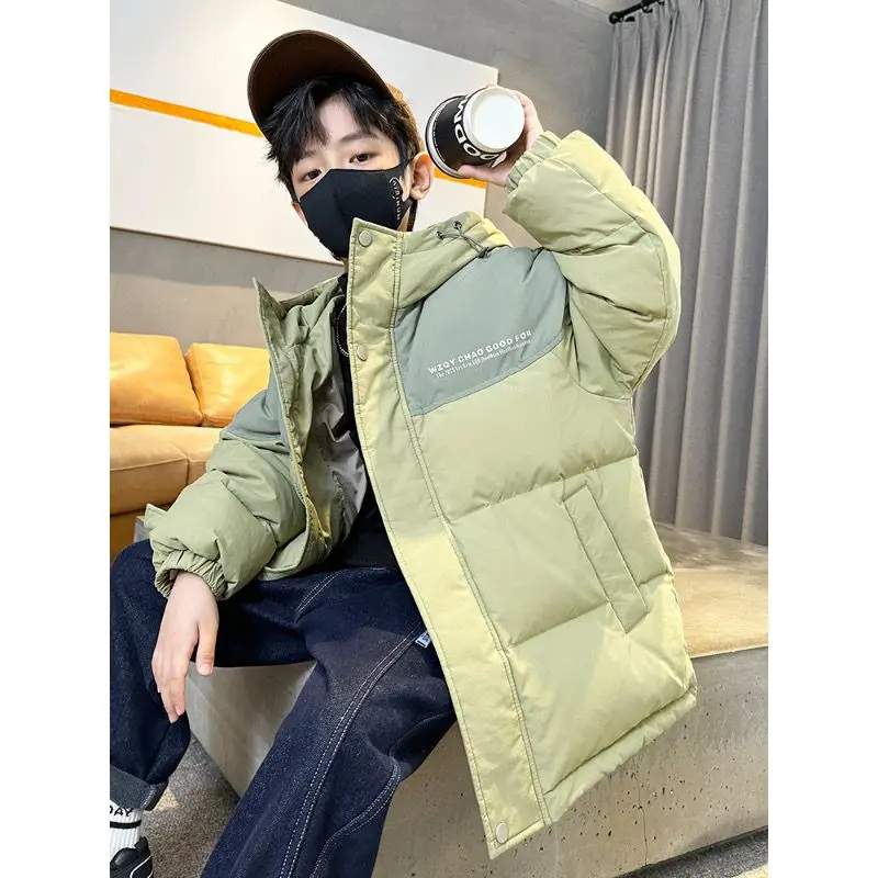 

Girls Winter Coat Letter Pull Rope Zipper Warm Down Boys Jacket 2023 Kids Jackets for Boys Casual Kids Parka Overcoat 2-13 Year