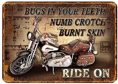 

Metal Vintage Tin Sign Decor-Motorcycle for Garage Home Bar Pub Shop Funny Retro Wall Art Sign