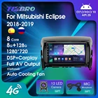Автомобильная Мультимедийная система 8G + 128G для Mitsubishi ECLIPSE CROSS 2018 2019 2DIN Android 10 Автомобильный мультимедийный видеоплеер навигатор GPS Carplay 9 дюймов