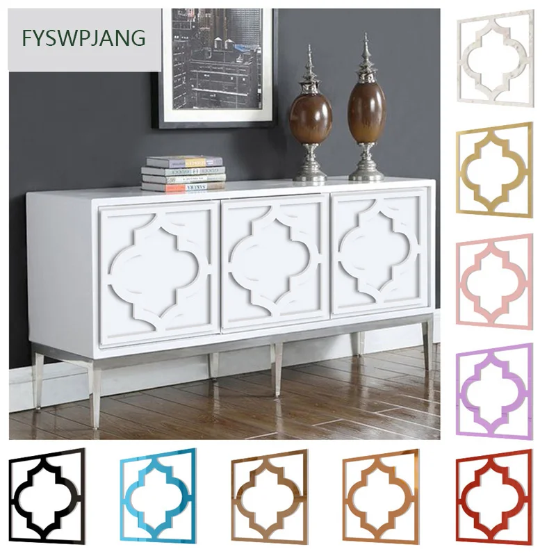 

4 Pieces Of Furniture Modified Mirror Surface Stickers Wardrobe Table Acrylic Home Decoration Self-Adhesive 3D Wall Stickers