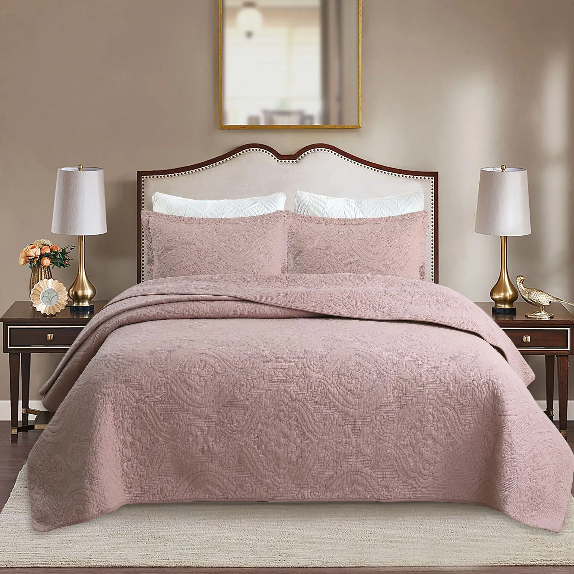 Международная торговля однотонное постельное белье из хлопка стеганое с