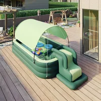 Inflatable Swimming Pool Thick Sunshade Shed Slide Swimming Pool Children's Adults Use Foldable Folding