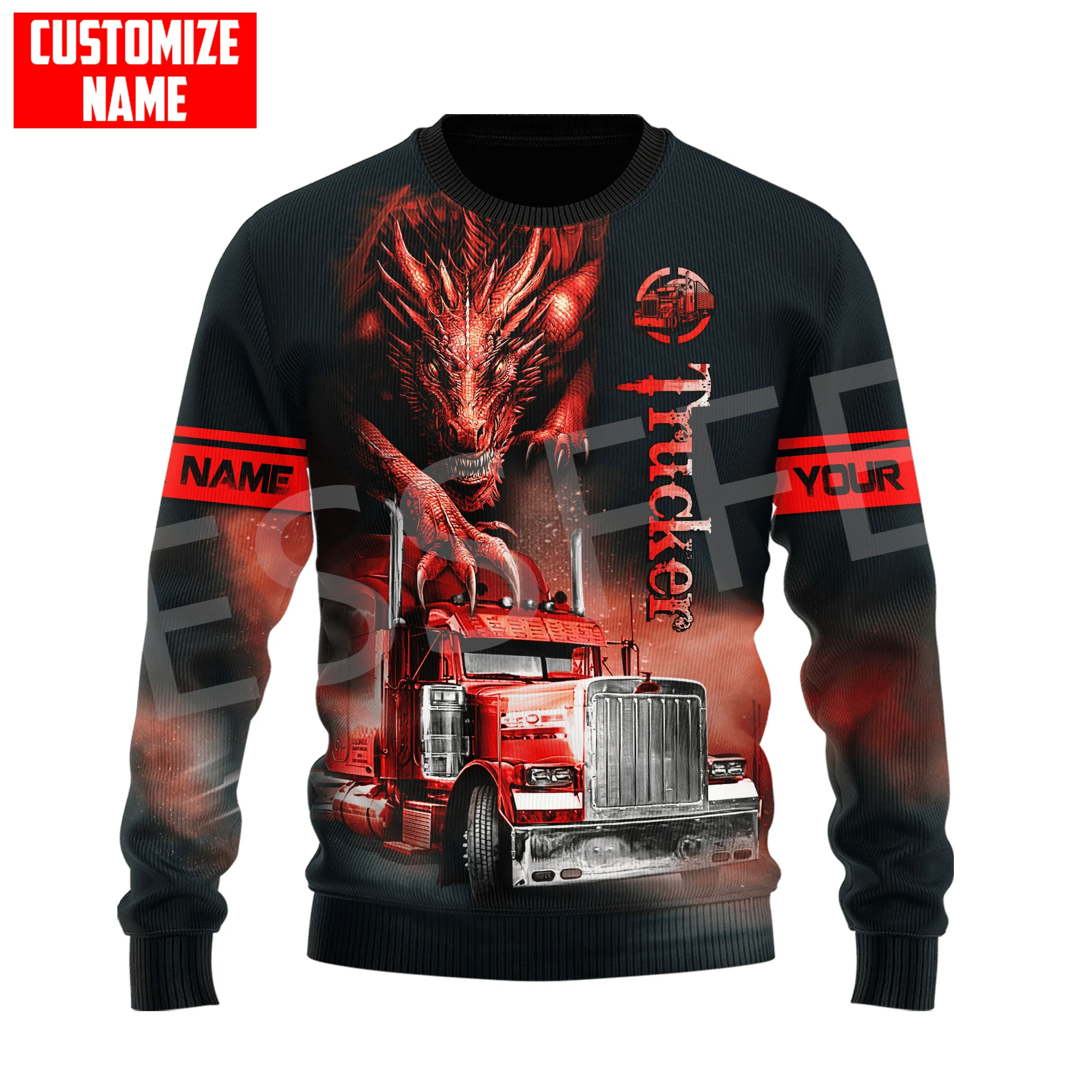 Свитер зимний с длинными рукавами в стиле Харадзюку принтом