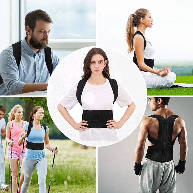 Back Posture Corrector Clavicle Support Adjustable Back Trainer Lumbar Column Back Brace for Women and Men Spine Correction Belt