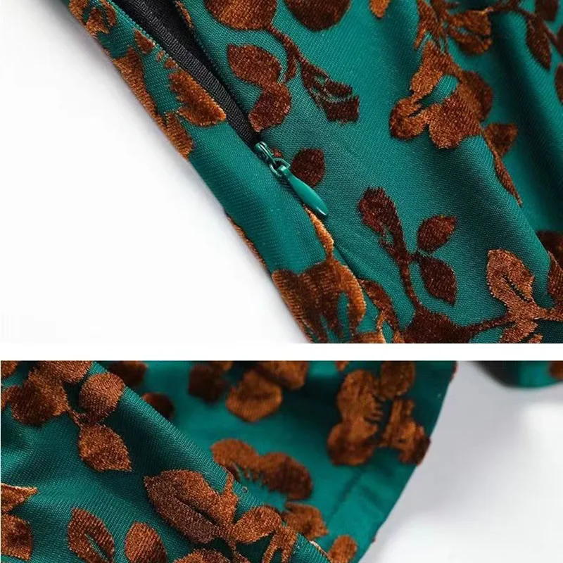 Осеннее новое длинное женское платье с принтом вечерние вечернее элегантное