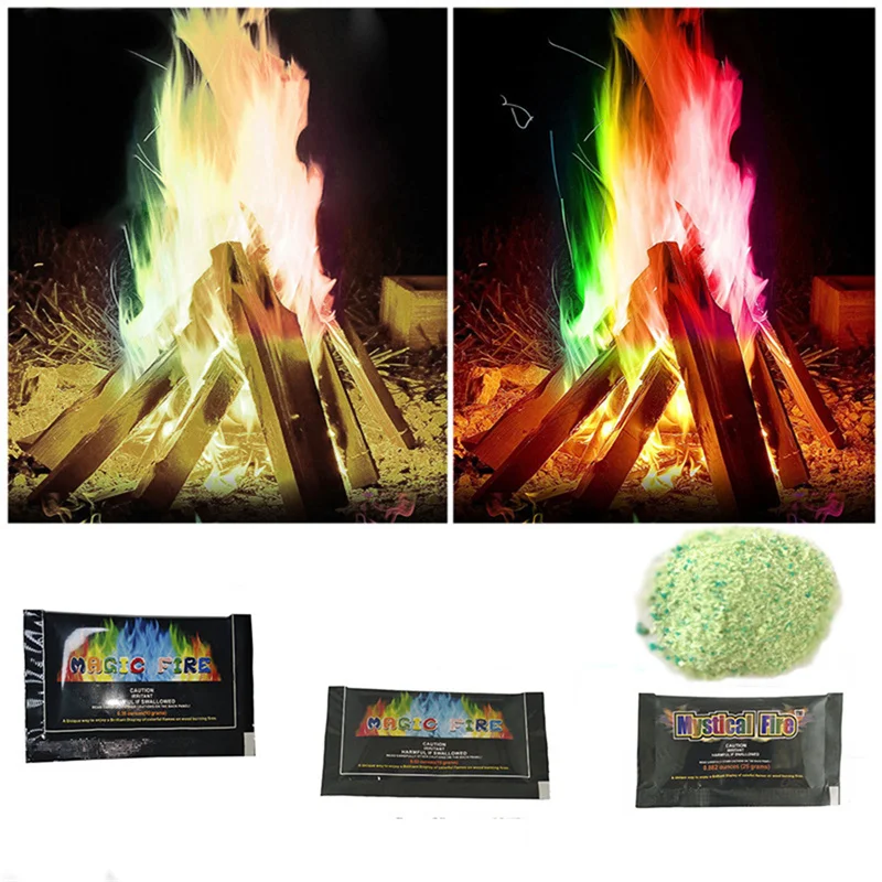 

10g/15g/25g/30g Magic Fire Colorful Flames Powder Bonfire Sachets Pyrotechnics Magic Trick Outdoor Camping Hiking Survival Tools