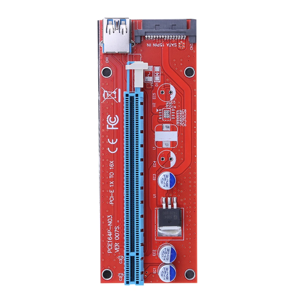 Фото USB 3.0 PCIE Riser 007S PCI Express X1 к X16 SATA 15Pin кабель разветвителя питания Molex PCI-E для видеокарты USB 3.0 PCIE Riser 007S PCI Express X1 к X16 SATA 15Pin кабель разветвителя питания Molex PCI-E для видеокарты