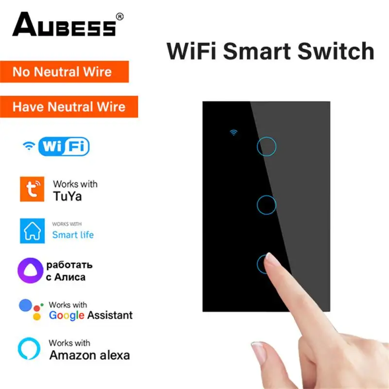 

Tuya WiFi Smart Touch Switch 1/2/3/4 Gang Intelligent Linkage Timing Smart Life Remote Control Via Alexa Google Home Smart Home