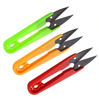 rorgeto 1pcs plastic handle sewing scissors nippers u shape clippers yarn stainless steel embroidery craft scissors tailor tools