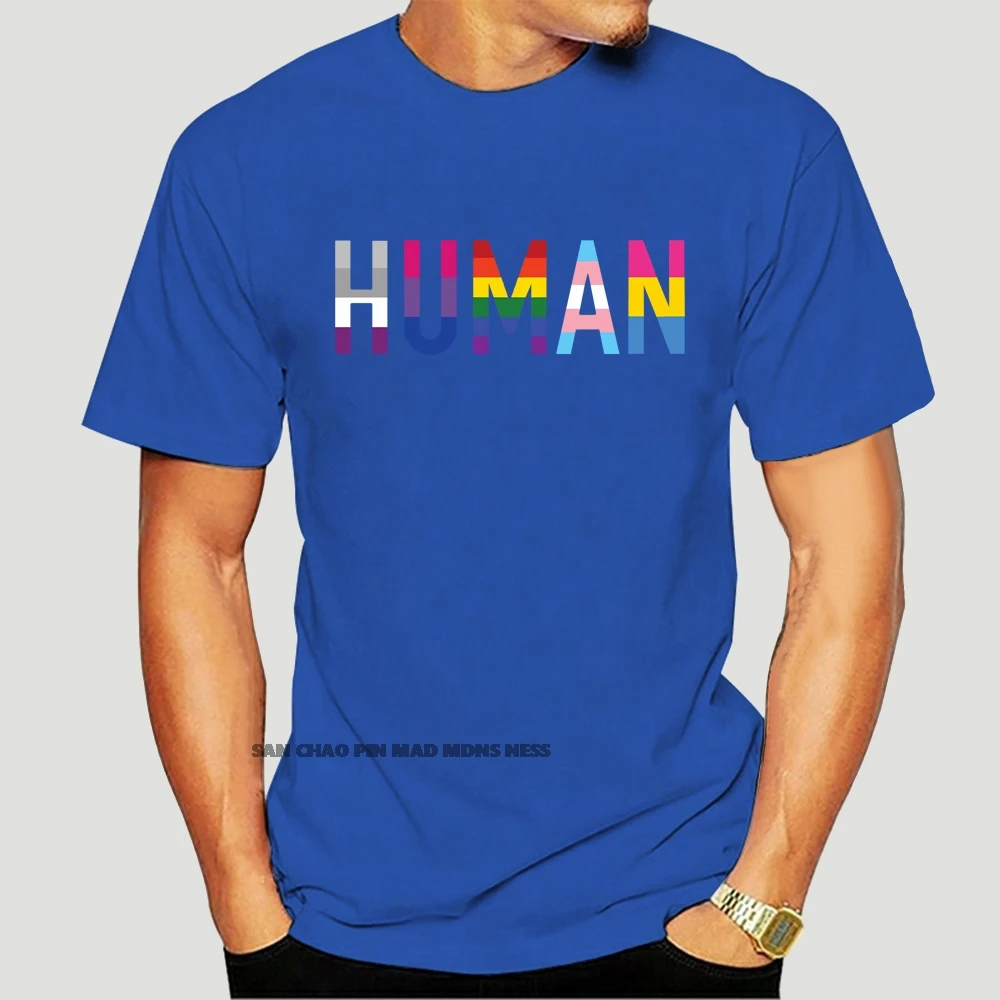 

Human LGBT Men T Shirts Gay Pansexual Asexual Bisexual Leisure 100% Cotton Short Sleeve Tees Crew Neck T-Shirt Tops 2672X