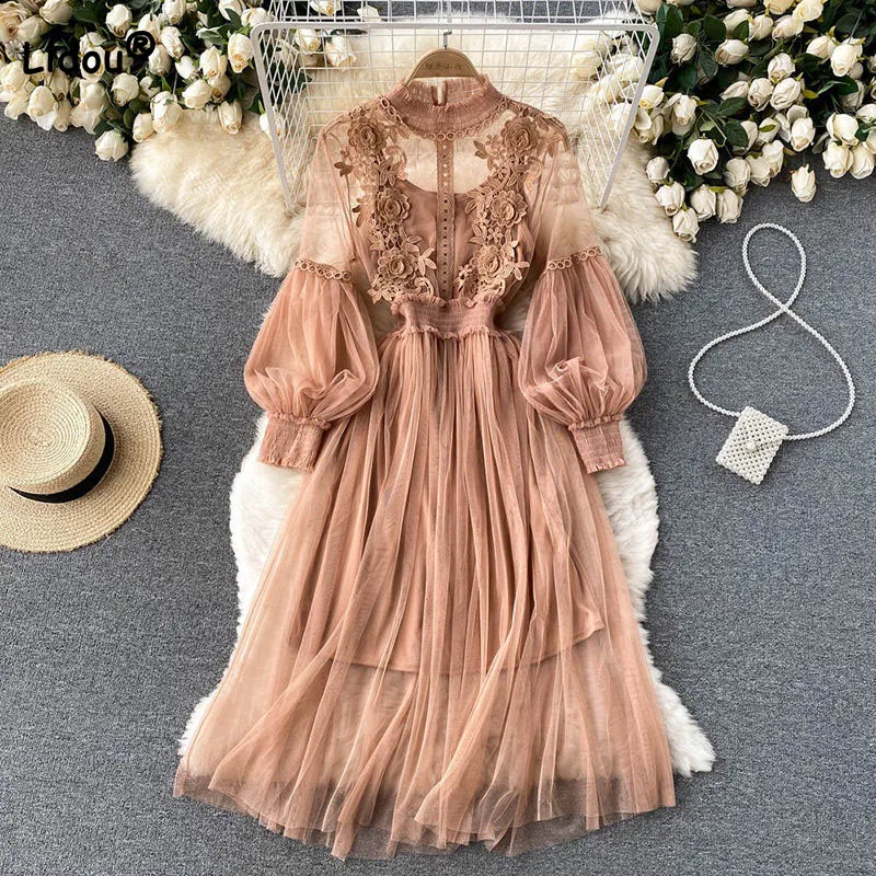 

Элегантное модное однотонное газовое платье в стиле пэчворк для женщин весеннее милое блестящее платье с высокой талией и воротником-стойкой комплект из двух предметов