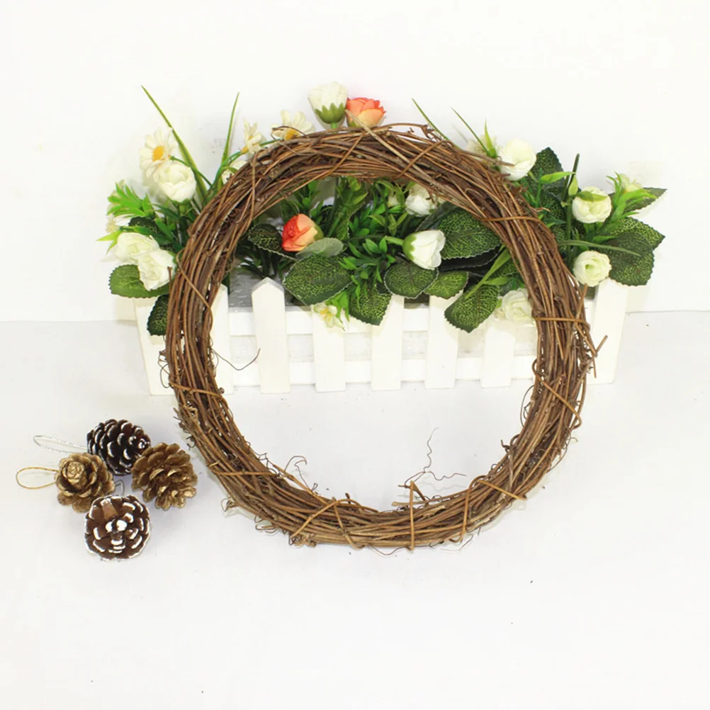 

Wreath Rattan Christmas Door Wedding Vine Natural Garland Hanging Front Decoration Grapevine Wreaths Bow Decor Branch Ring