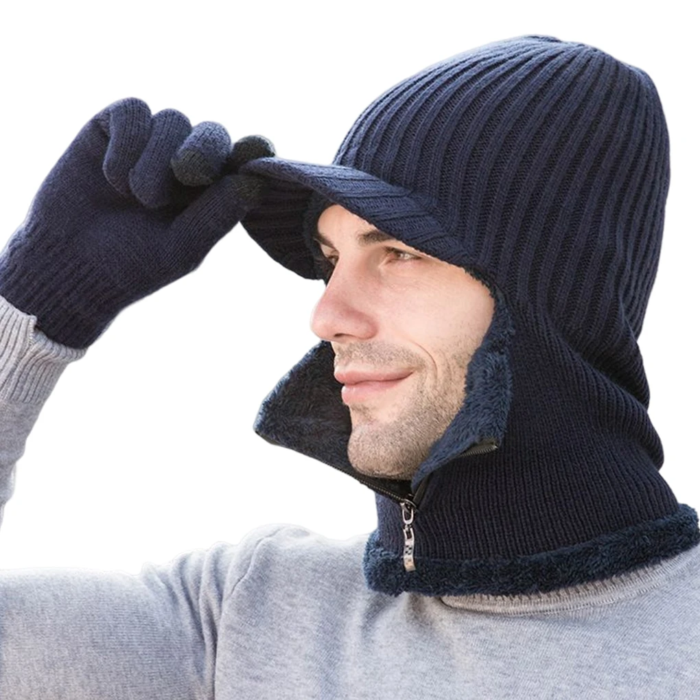 

Men Cap Warm Elastic Plush Scarf Hat Portable Cycling Headwear Soft Thickened Headgear Comfortable Warmer Accessory