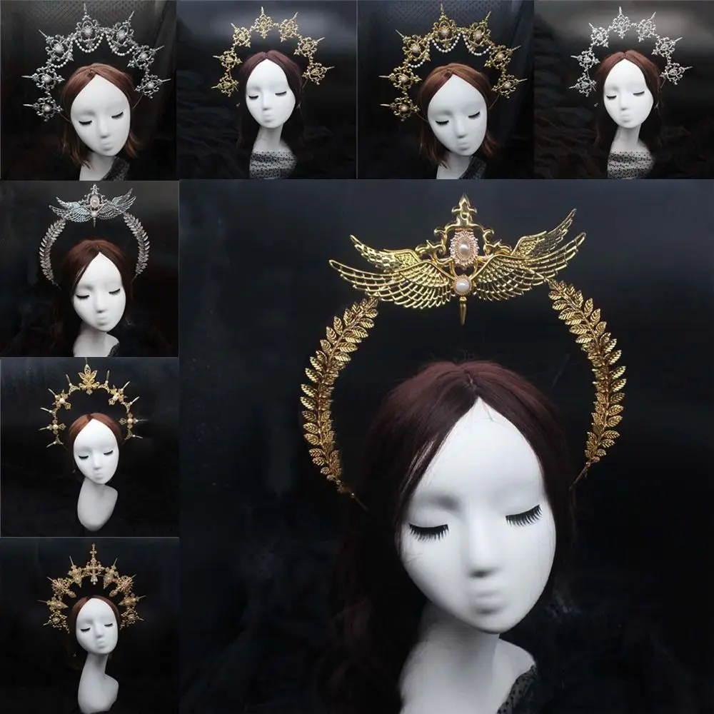 

Gold Silver Headdress Parts Vintage Sun Goddess Headwear DIY Crown Material Kits Wedding Headpiece Gothic Lolita Tiara