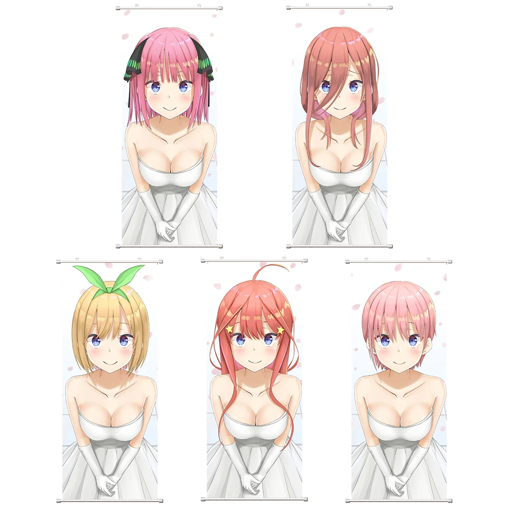 30x75 см Прекрасные квинтуplets Ichika Nino Miku Yotsuba Itsuki HD Печать баннер настенный плакат прокрутка 12 
