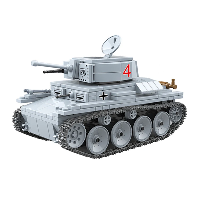 

WW2 German Military LT-38 Light Tank Building Blocks Model Army Police Soldier Weapon Bricks Toys Toys Gifts for Children Kids