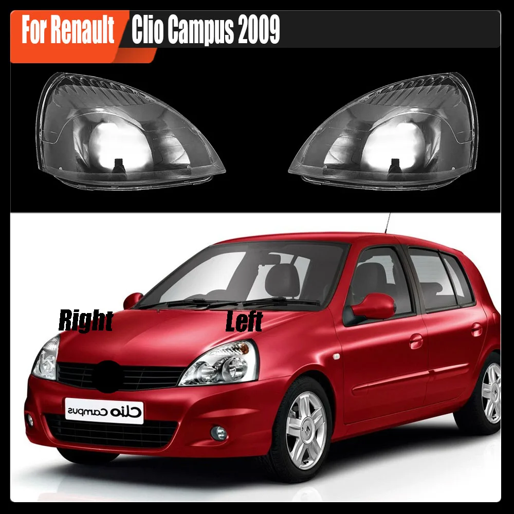 For Renault Clio Campus 2009 Front Headlamp Cover Transparent PC Lampshade Headlight Shell Lens Plexiglass