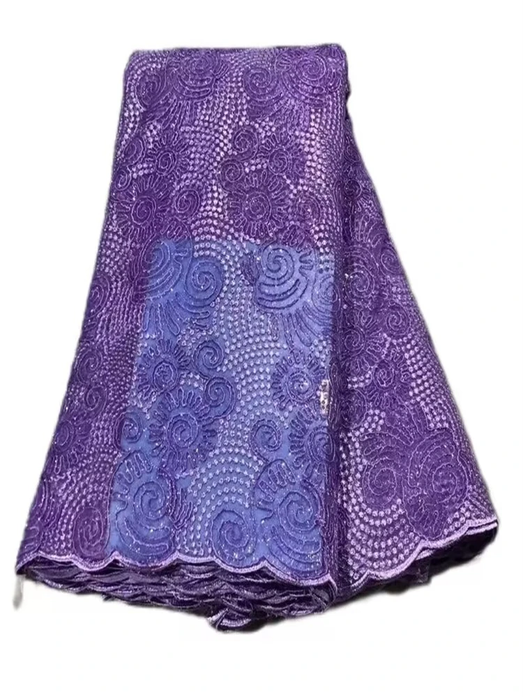 2024 высококачественное Африканское кружево фатиновое французское Флокированная