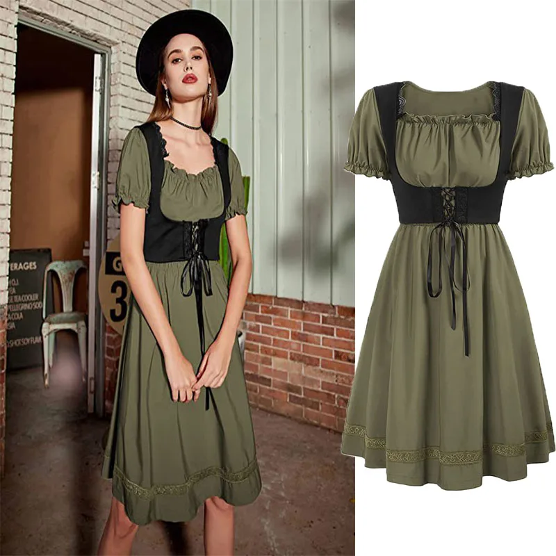 Платье-корсет женское средневековое на шнуровке костюм эпохи Возрождения