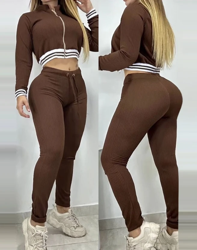 Лидер продаж женские брючные комплекты сезон осень-зима 2023 укороченный топ на