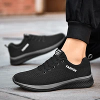 mens lightweight breathable sneakers fashion flying woven casual shoes lace up footwear non slip outdoor running shoes wearable