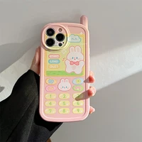 personality creative cute rabbit key interface female phone case for iphone 11 12 13 pro max anti drop soft cover capa fundas