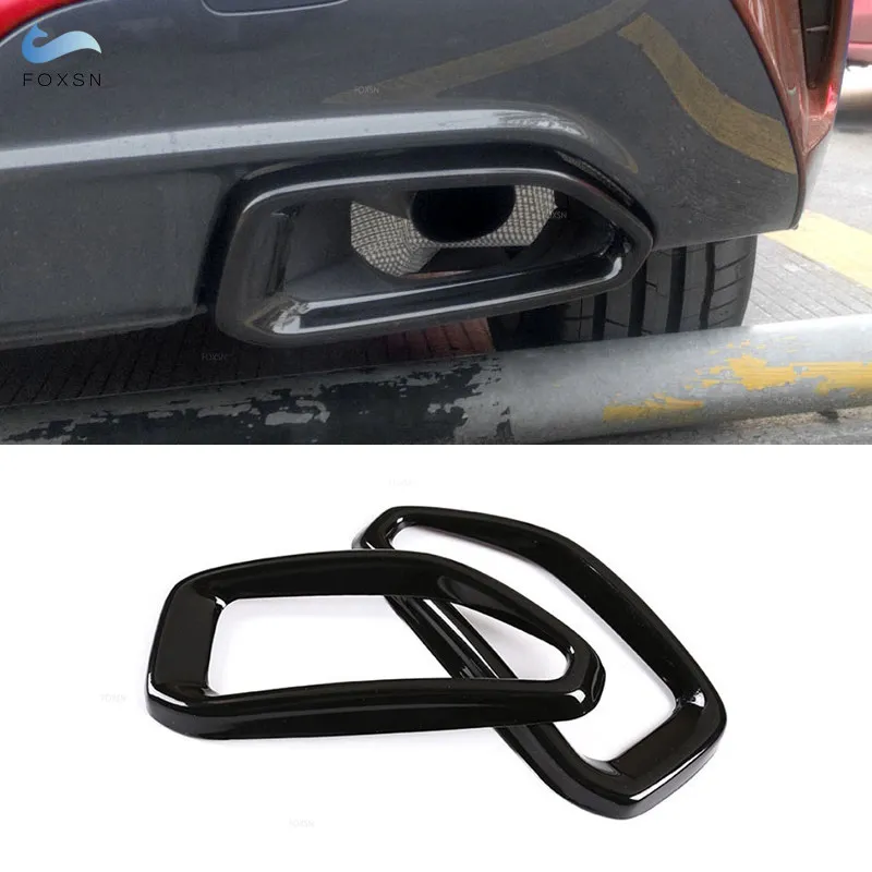 

For BMW 3 Series G20 G28 2020 2021 Stainless Steel / ABS Glossy Black Car Tail Muffler Exhaust Pipe Output Cover Protective Trim