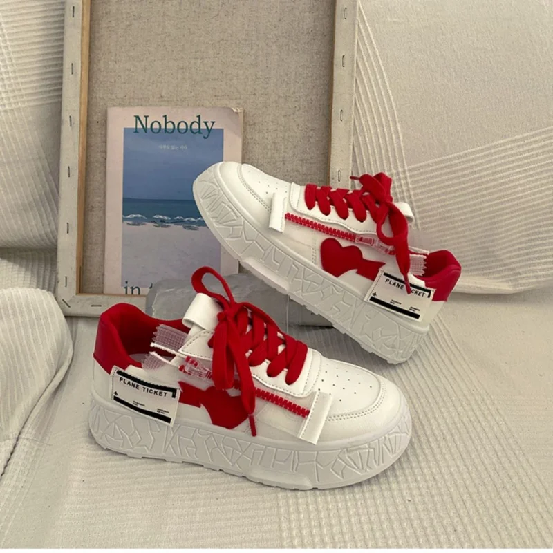 SHANPA Fashion Womens Platform Sports Shoes 2023 Contrast Color Casual Sneakers Breathable Athletic White Luxury Ladies Shoes