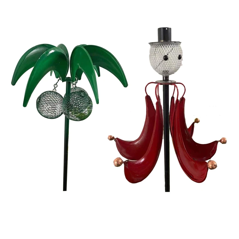 

Snowman Rotating Bird Feeder Metal Mesh Wild Bird Feeders Hanging for Garden