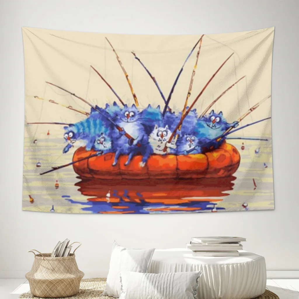 

Cat-Art-Tapestry Fabric Macrame Wall Hanging Beach Room Decor Cloth Carpet Yoga Mats Sheet Sofa Blanket shower curtain