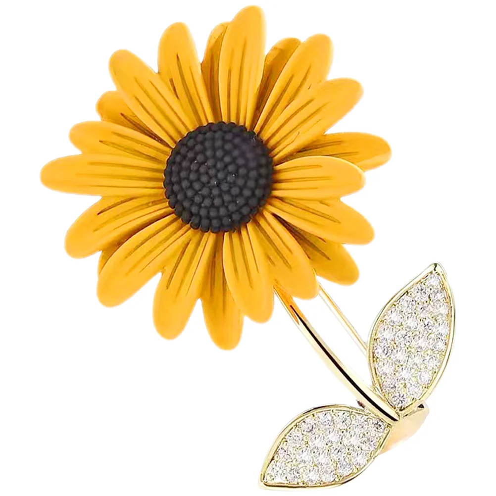 

Flower Gifts Women's Sunflower Brooch Decorative Brooches Design Pin Cute 3.3x2.5cm Ornaments Copper Delicate Miss