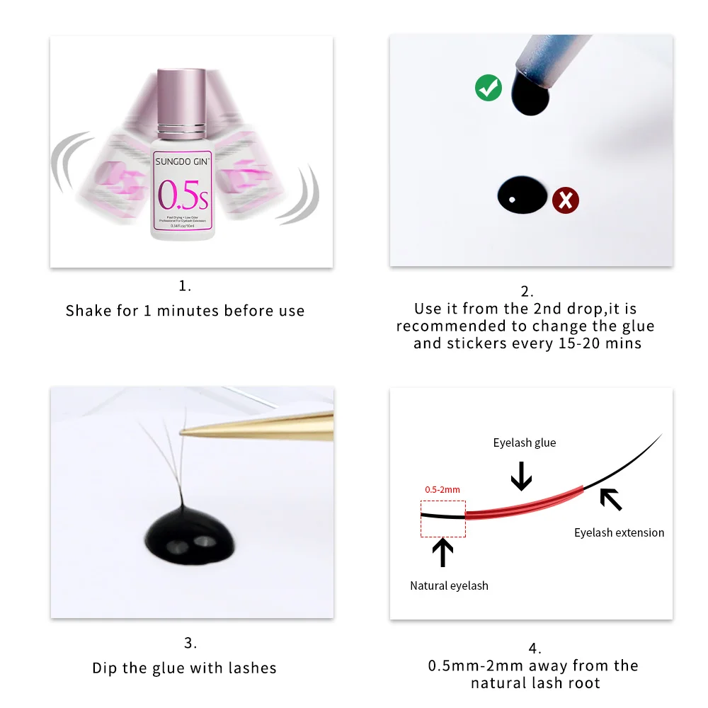 Клей для ресниц профессиональный 10 мл 0 5 секунд быстро сохнет долговечный клей